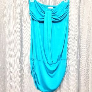 Teal Strapless Dress